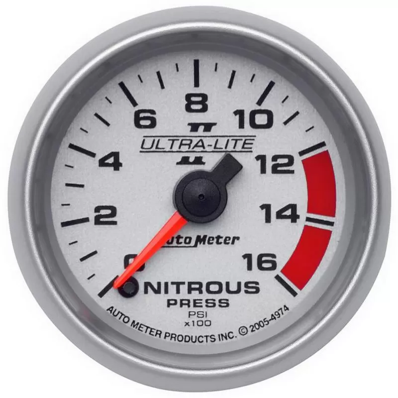 AutoMeter GAUGE; NITROUS PRESSURE; 2 1/16in.; 1600PSI; DIGITAL STEPPER MOTOR; ULTRA-LITE I - 4974