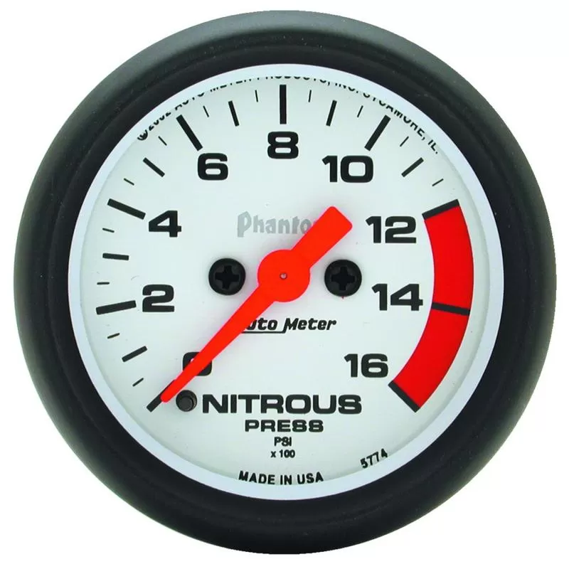 AutoMeter GAUGE; NITROUS PRESSURE; 2 1/16in.; 1600PSI; DIGITAL STEPPER MOTOR; PHANTOM - 5774