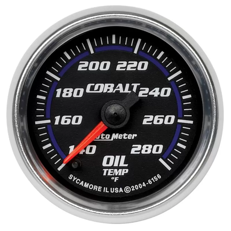 AutoMeter GAUGE; OIL TEMP; 2 1/16in.; 140-280deg.F; DIGITAL STEPPER MOTOR; COBALT - 6156