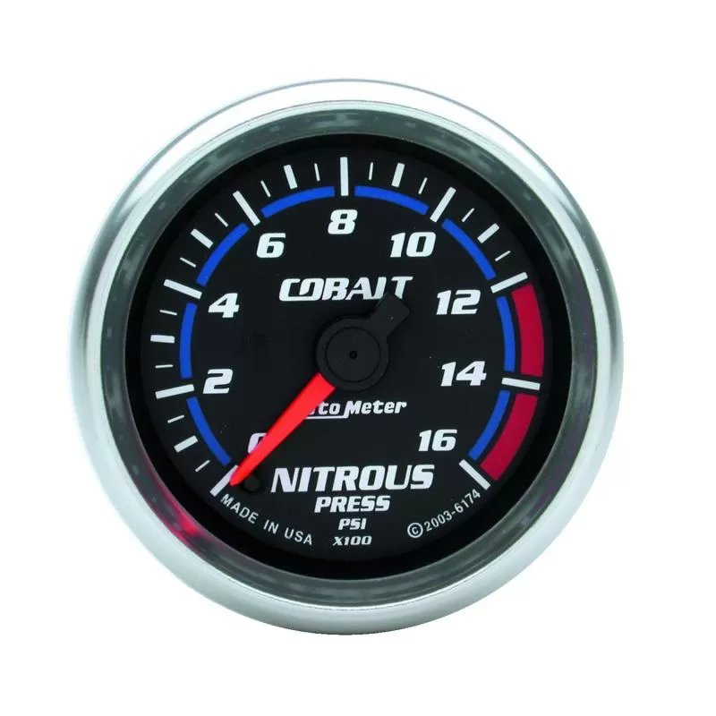 AutoMeter GAUGE; NITROUS PRESSURE; 2 1/16in.; 1600PSI; DIGITAL STEPPER MOTOR; COBALT - 6174