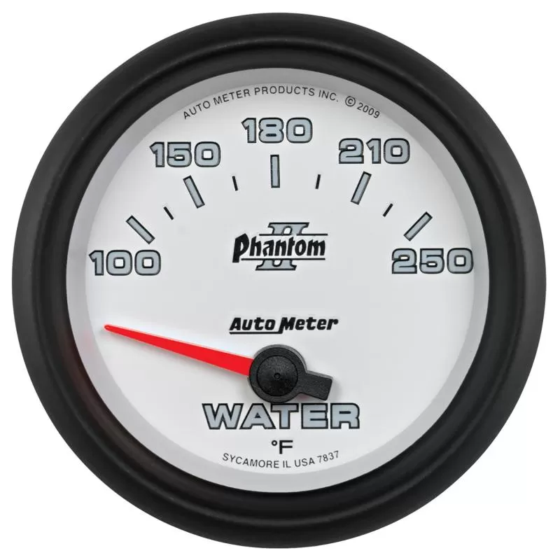 AutoMeter GAUGE; WATER TEMP; 2 5/8in.; 100-250deg.F; ELECTRIC; PHANTOM II - 7837