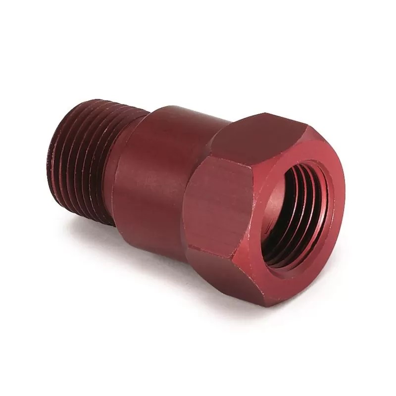 AutoMeter FITTING; ADAPTER; 3/8in. NPT MALE; ALUMINUM; RED; FOR MECH. TEMP. GAUGE - 2272