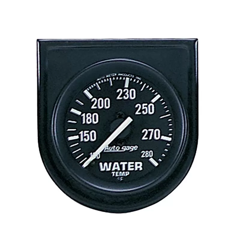 AutoMeter GAUGE CONSOLE; WATER TEMP; 2in.; 280deg.F; BLK DIAL; BLK BEZEL; AUTOGAGE - 2333