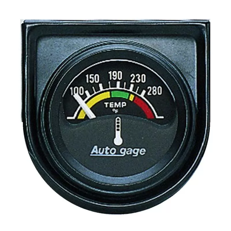 AutoMeter GAUGE CONSOLE; WATER TEMP; 1.5in.; 280deg.F; ELEC; BLK DIAL; BLK BEZEL; AUTOGAGE - 2355