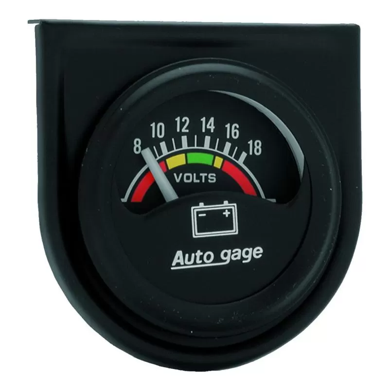 AutoMeter GAUGE CONSOLE; VOLTMETER; 1.5in.; 18V; BLK DIAL; BLK BEZEL; AUTOGAGE - 2356