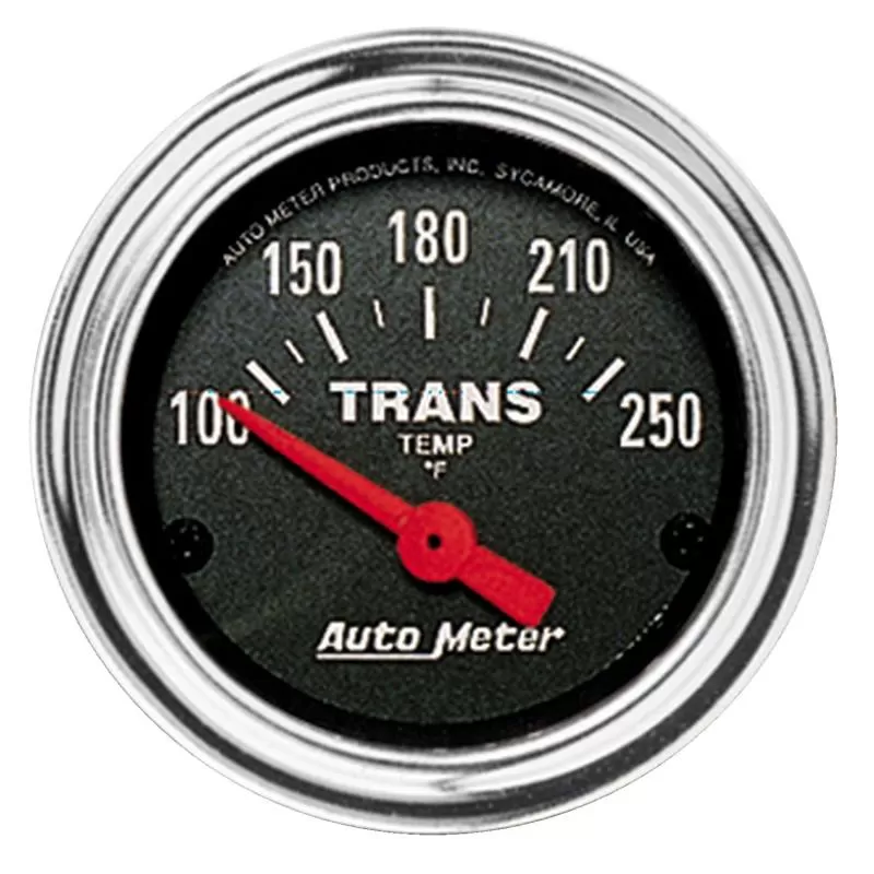AutoMeter GAUGE; TRANS TEMP; 2 1/16in.; 100-250deg.F; ELECTRIC; TRADITIONAL CHROME - 2552