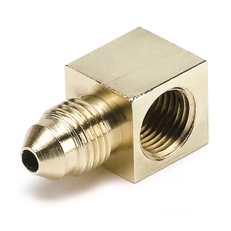 AutoMeter FITTING; ADAPTER; 90deg.; 1/8in. NPTF FEMALE TO-3AN MALE; BRASS - 3270