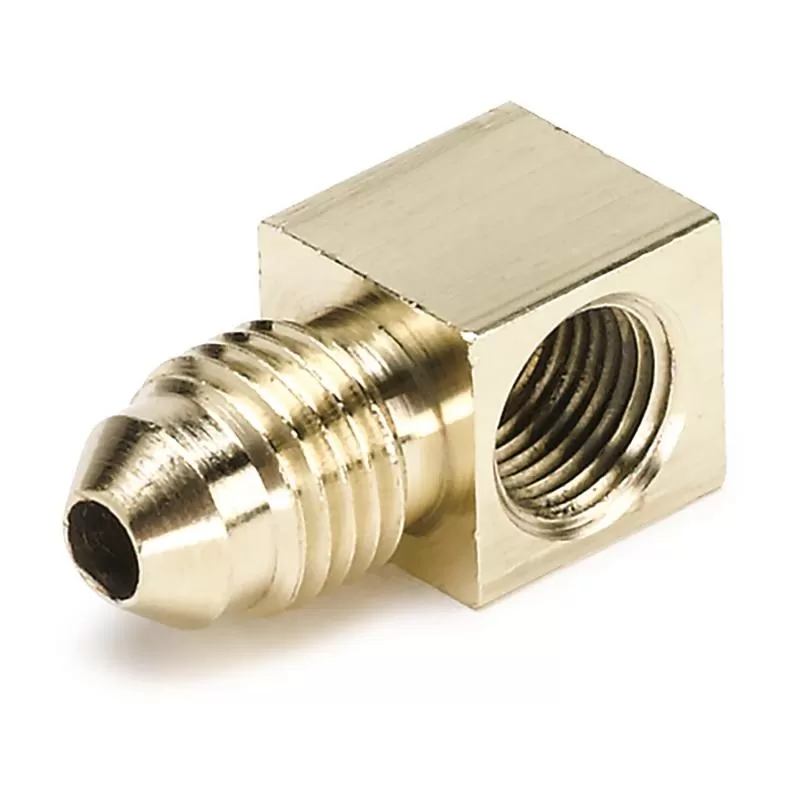 AutoMeter FITTING; ADAPTER; 90deg.; 1/8in. NPTF FEMALE TO-4AN MALE; BRASS - 3271
