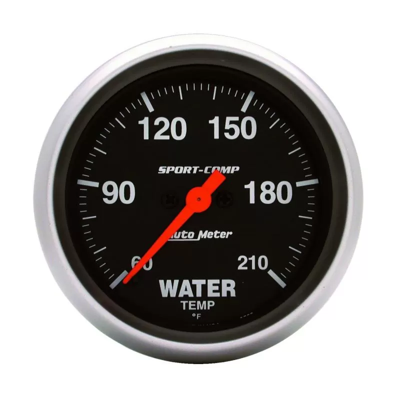 AutoMeter GAUGE; LOW WATER TEMP; 2 5/8in.; 60-210deg.F; DIGITAL STEPPER MOTOR; SPORT-COMP - 3569