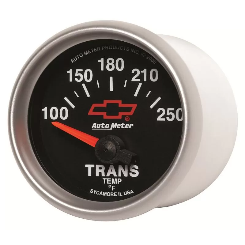 AutoMeter GAUGE; TRANSMISSION TEMP; 2 1/16in.; 100-250deg.F; ELECTRIC; CHEVY RED BOWTIE; B - 3649-00406