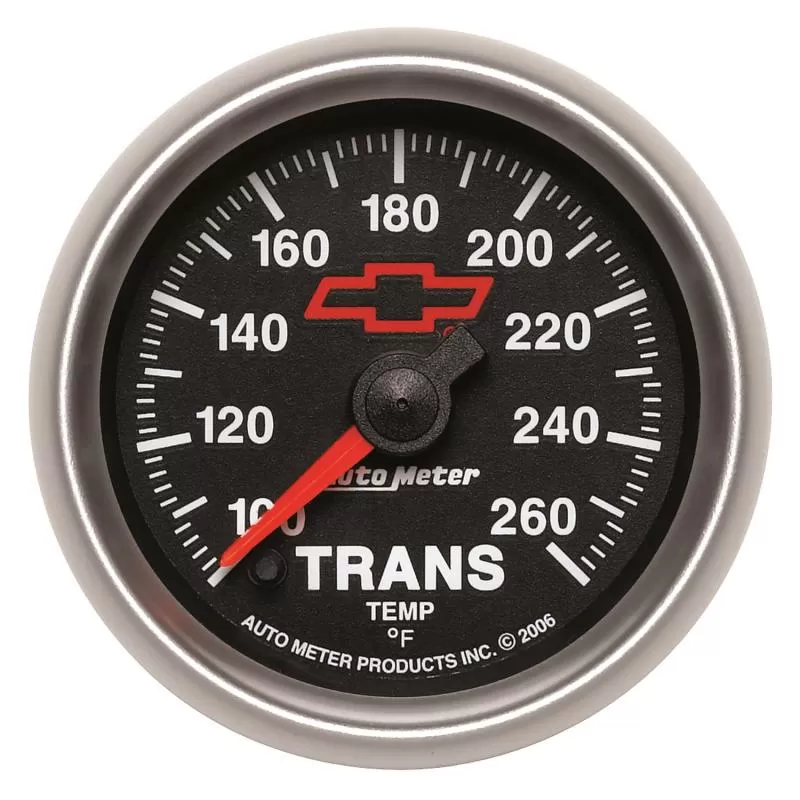 AutoMeter GAUGE; TRANS. TEMP; 2 1/16in.; 100-260deg.F; DIGITAL STEPPER MOTOR; CHEVY RED BO - 3657-00406