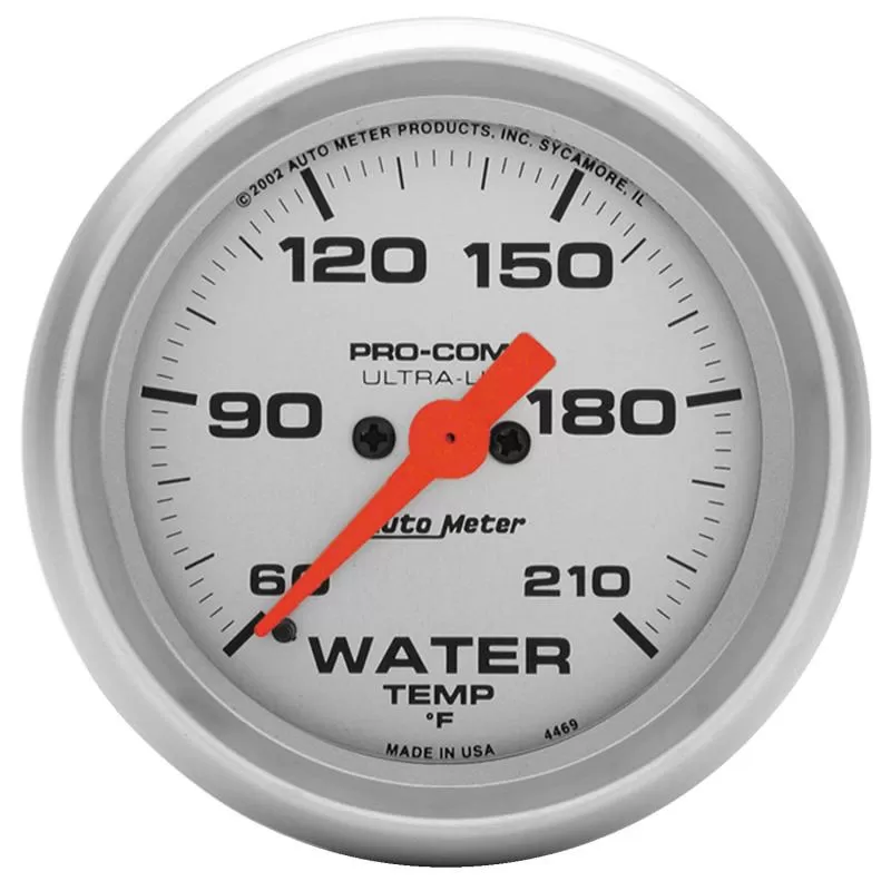 AutoMeter GAUGE; LOW WATER TEMP; 2 1/16in.; 60-210deg.F; DIGITAL STEPPER MOTOR; ULTRA-LITE - 4369