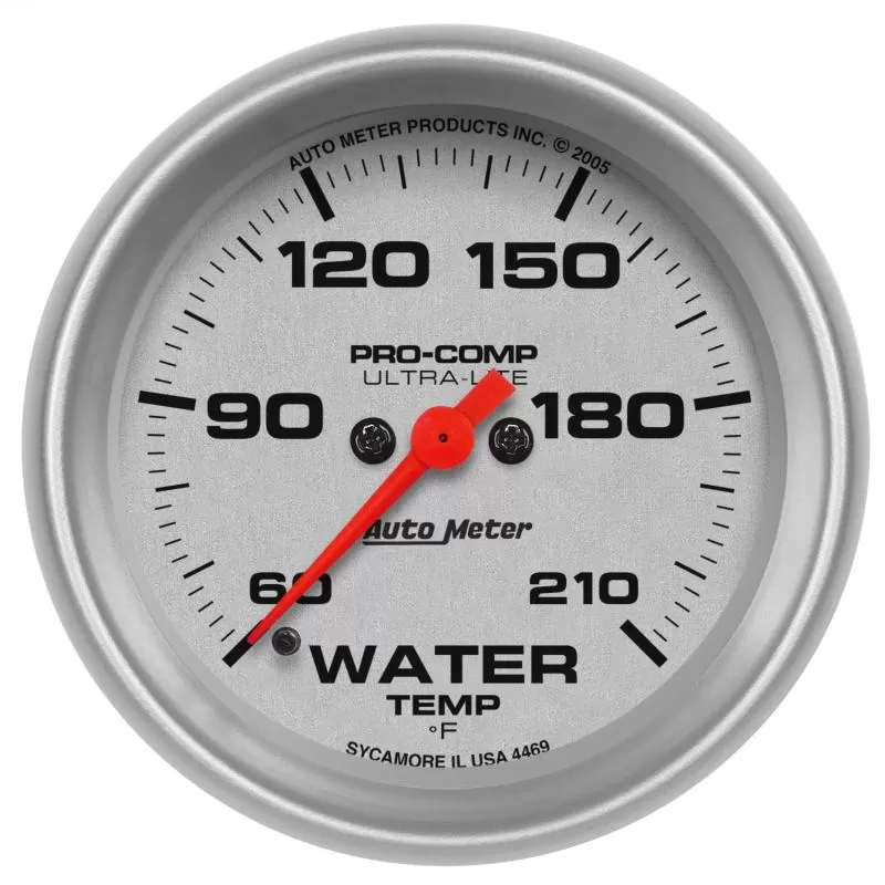 AutoMeter GAUGE; LOW WATER TEMP; 2 5/8in.; 60-210deg.F; DIGITAL STEPPER MOTOR; ULTRA-LITE - 4469