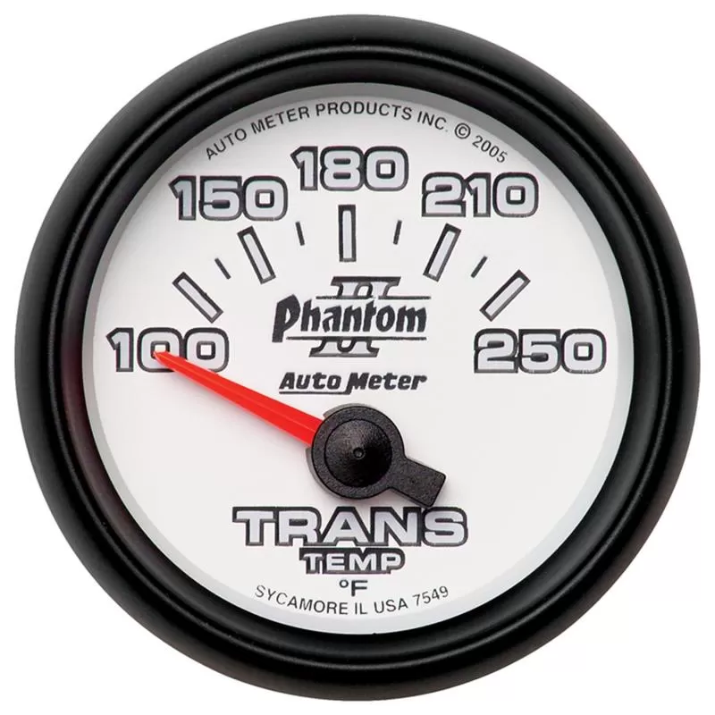 AutoMeter GAUGE; TRANSMISSION TEMP; 2 1/16in.; 100-250deg.F; ELECTRIC; PHANTOM II - 7549