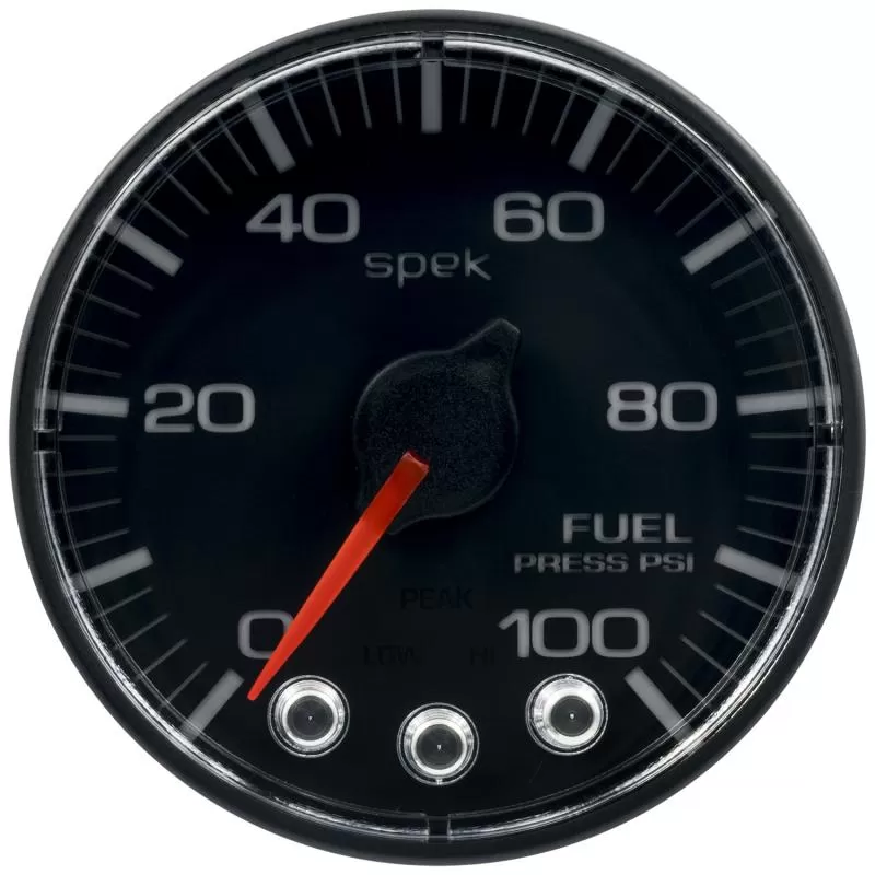 AutoMeter GAUGE; FUEL PRESS; 2 1/16in.; 100PSI; STEPPER MOTOR W/PEAK/WARN; BLK/BLK; SPEK - P314328