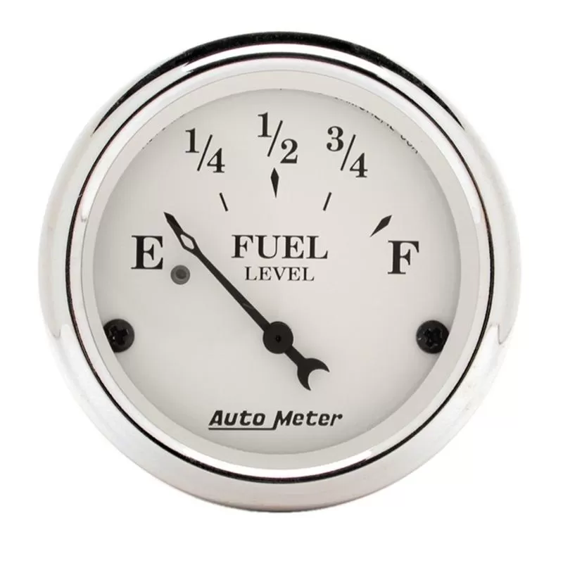AutoMeter GAUGE; FUEL LEVEL; 2 1/16in.; 240OE TO 33OF; ELEC; OLD TYME WHITE - 1606