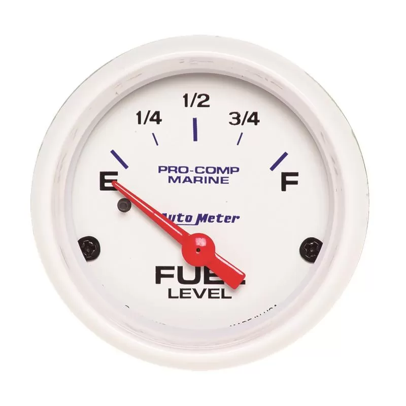 AutoMeter GAUGE; FUEL LEVEL; 2 1/16in.; 240OE TO 33OF; ELEC; MARINE WHITE - 200760