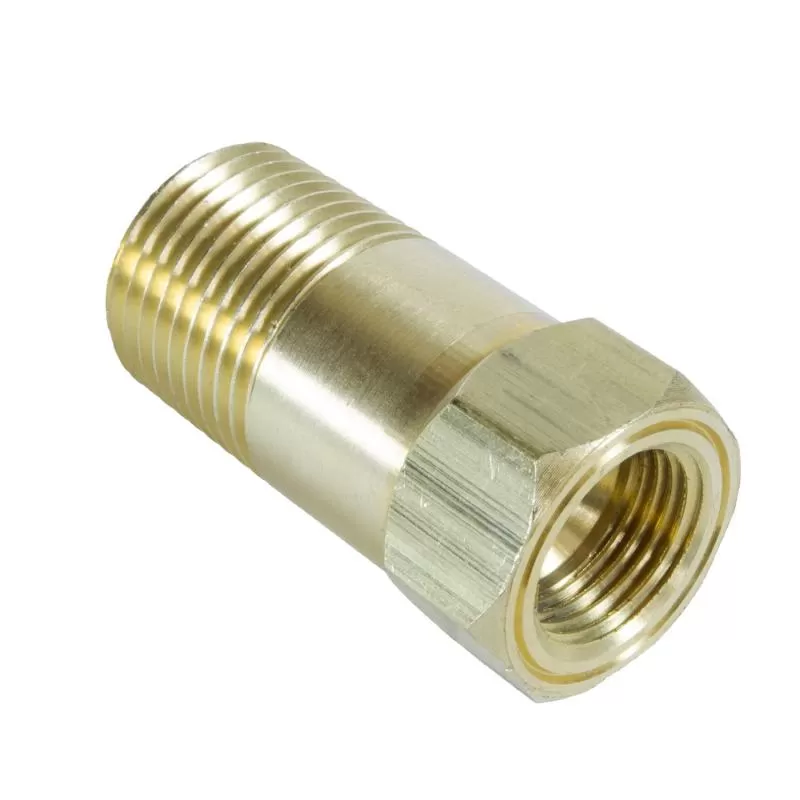 AutoMeter FITTING; ADAPTER; 1/2in. NPT MALE; EXTENSION; BRASS; FOR MECH. TEMP. GAUGE - 2270