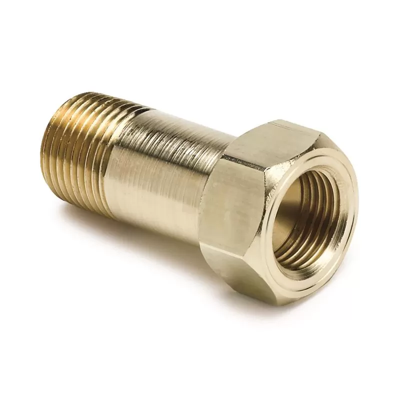 AutoMeter FITTING; ADAPTER; 3/8in. NPT MALE; EXTENSION; BRASS; FOR MECH. TEMP. GAUGE - 2271