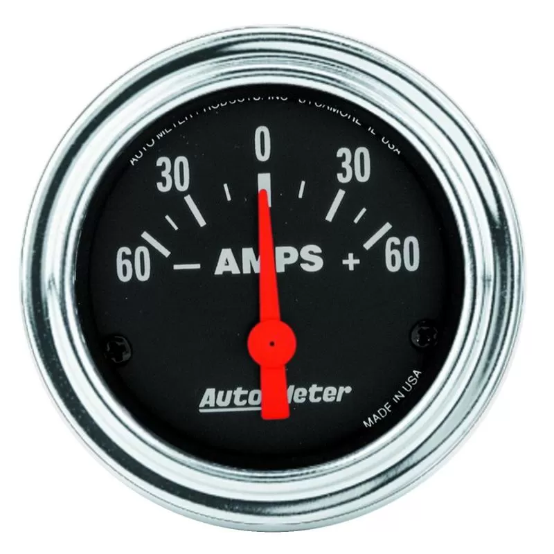 AutoMeter GAUGE; AMMETER; 2 1/16in.; 60A; ELECTRIC; TRADITIONAL CHROME - 2586
