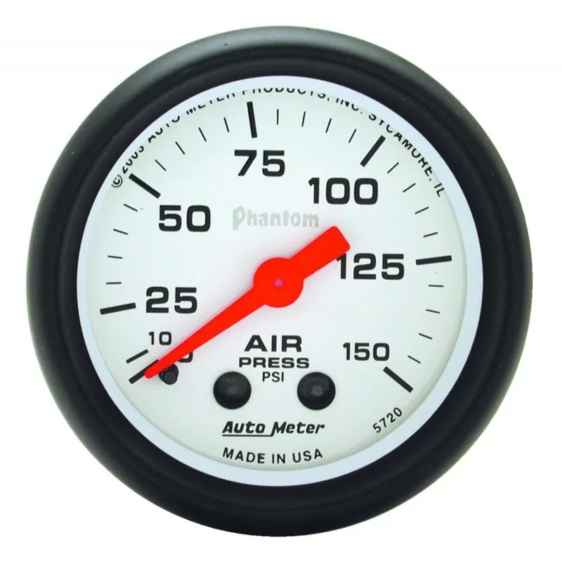 AutoMeter GAUGE; AIR PRESS; 2 1/16in.; 150PSI; MECHANICAL; PHANTOM - 5720