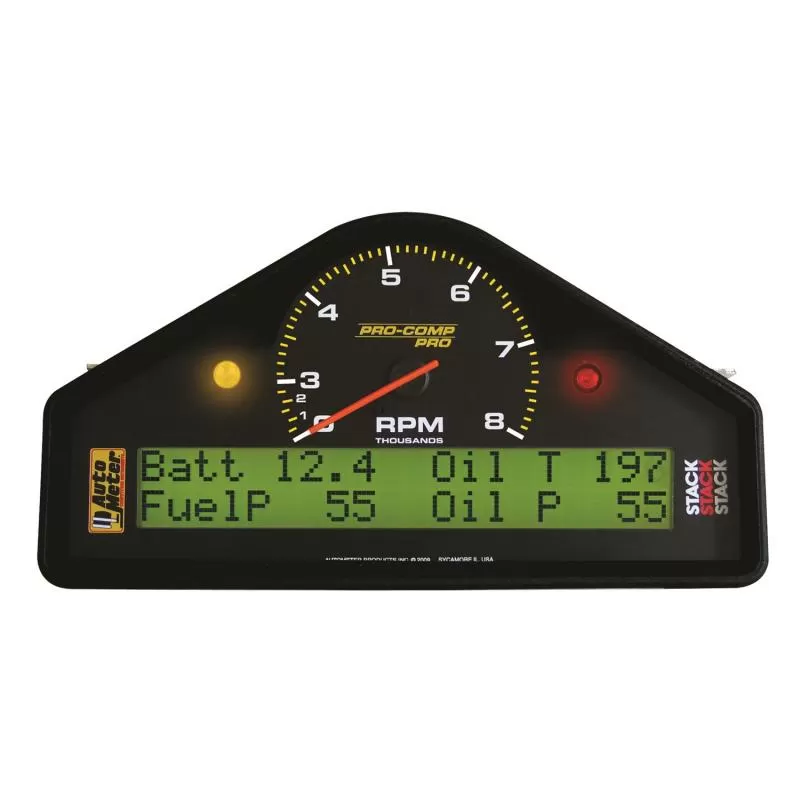 AutoMeter RACE DASH DISPLAY; 8K RPM/MPH/FUELP/OILP/OILT/WTMP/VOLT; PRO-COMP - 6011