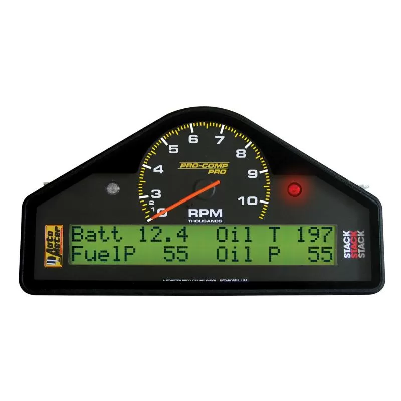 AutoMeter RACE DASH DISPLAY; 10.5K RPM/MPH/FUELP/OILP/OILT/WTMP/VOLT; PRO-COMP - 6013