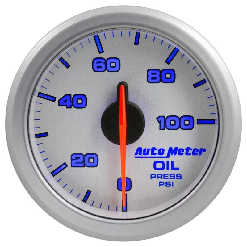AutoMeter 2-1/16in. OIL PRESS; 0-100 PSI; AIRDRIVE; SILVER - 9152-UL