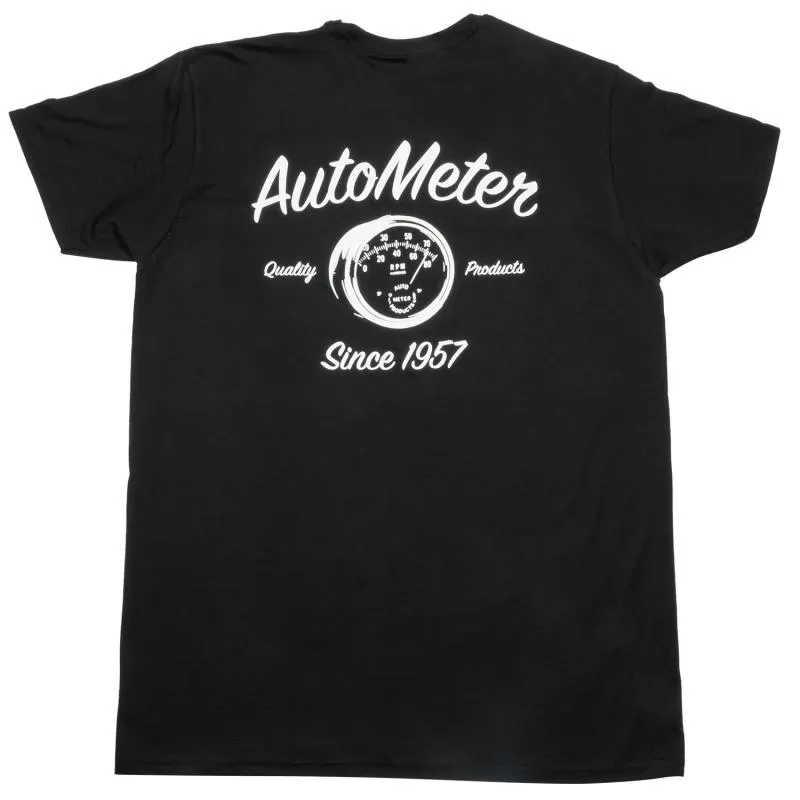 AutoMeter T-SHIRT; ADULT XLARGE; BLACK; VINTAGE - 0423XL