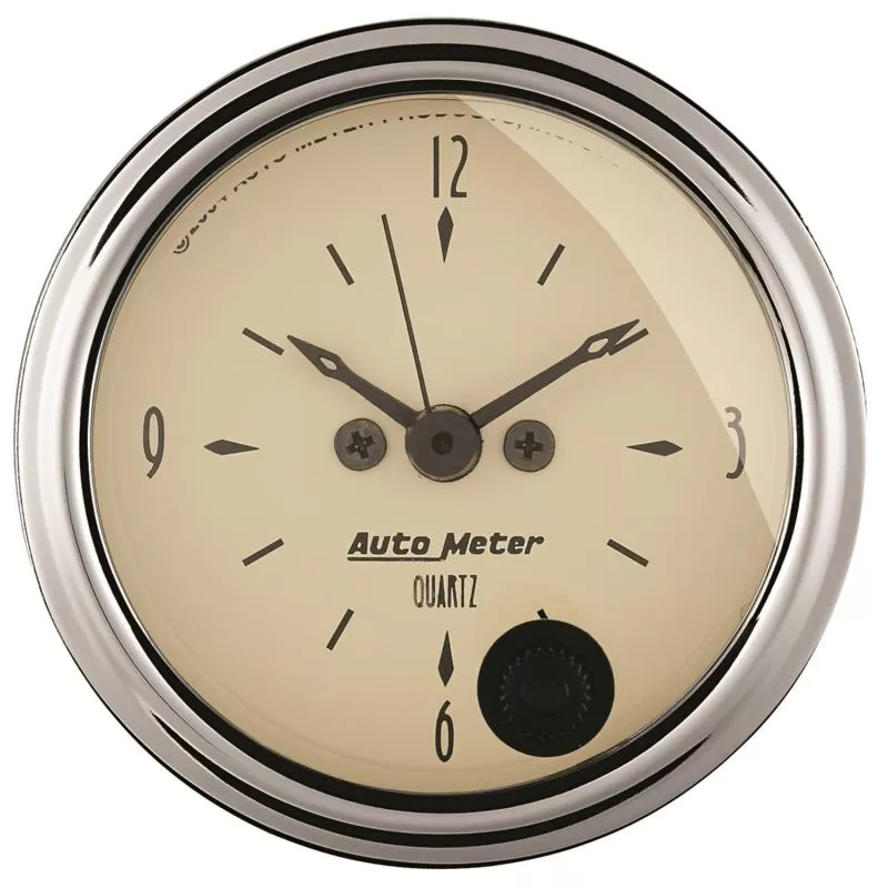 AutoMeter GAUGE; CLOCK; 2 1/16in.; 12HR; ANALOG; ANTIQUE BEIGE - 1885