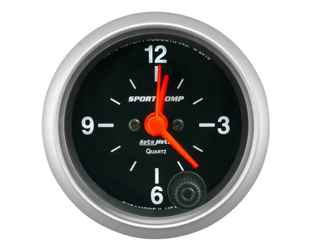 AutoMeter GAUGE; CLOCK; 2 1/16in.; 12HR; ANALOG; SPORT-COMP - 3385
