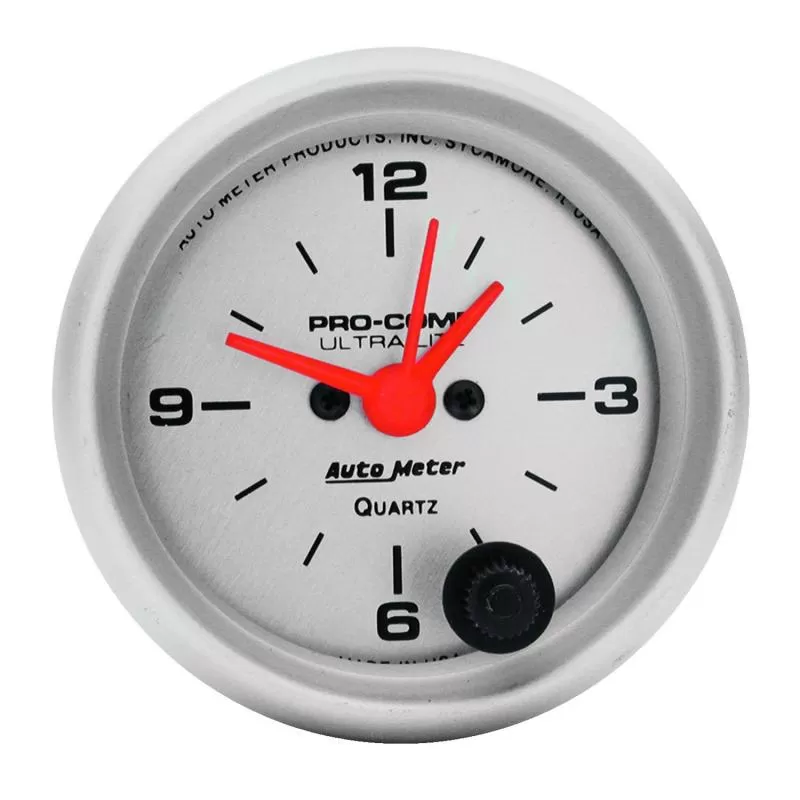 AutoMeter GAUGE; CLOCK; 2 1/16in.; 12HR; ANALOG; ULTRA-LITE - 4385