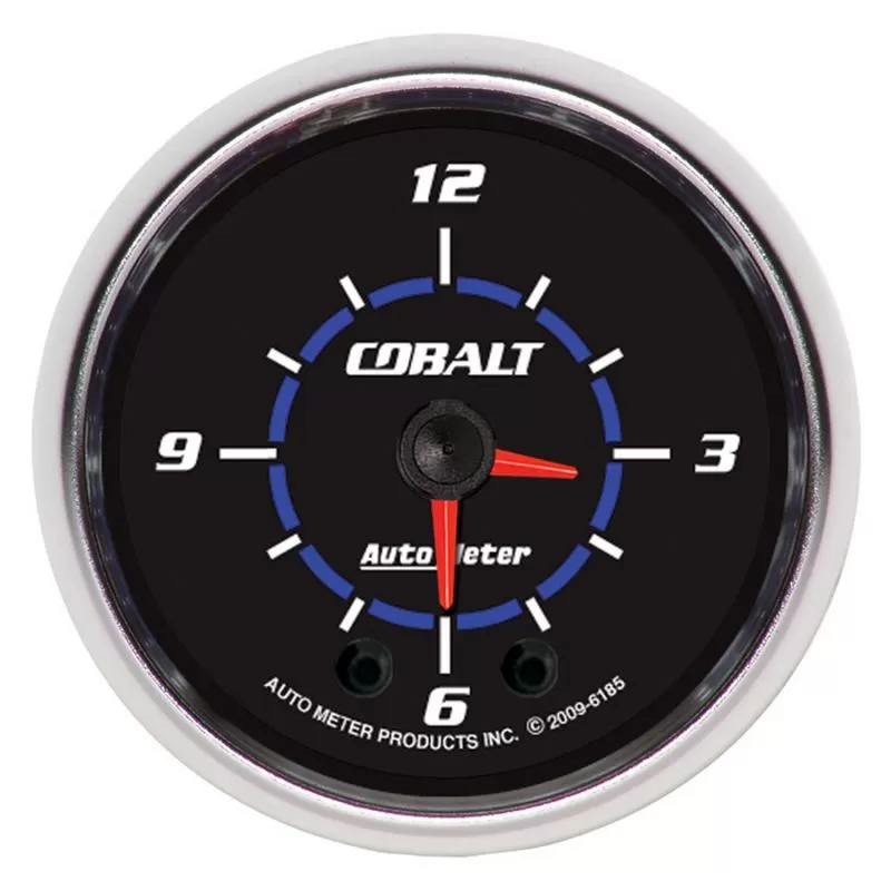 AutoMeter GAUGE; CLOCK; 2 1/16in.; 12HR; ANALOG; COBALT - 6185
