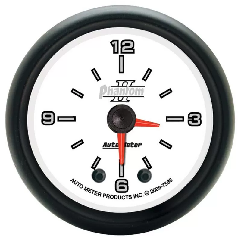 AutoMeter GAUGE; CLOCK; 2 1/16in.; 12HR; ANALOG; PHANTOM II - 7585