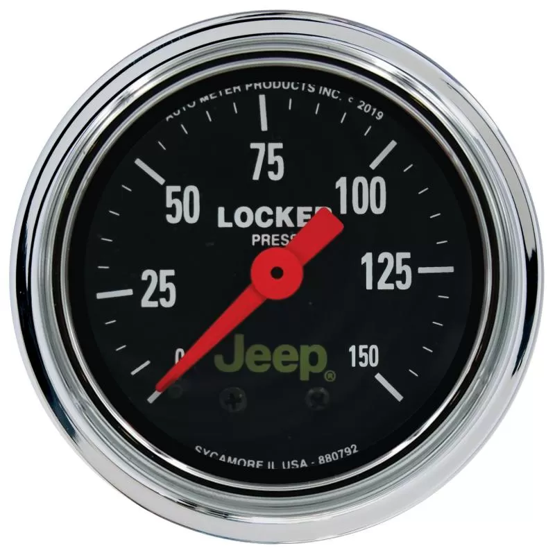 AutoMeter GAUGE; AIR LOCKER PRESS; 2 1/16in.; 150PSI; MECHANICAL; JEEP - 880792