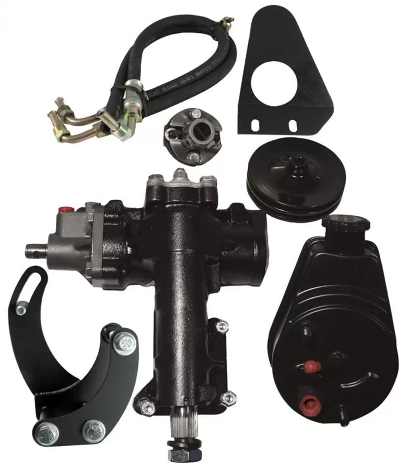 Borgeson Power Steering Conversion Kit.; 55-57 Chevy Car; 1in Double D Column; SBC; FMM Chevrolet - 999010