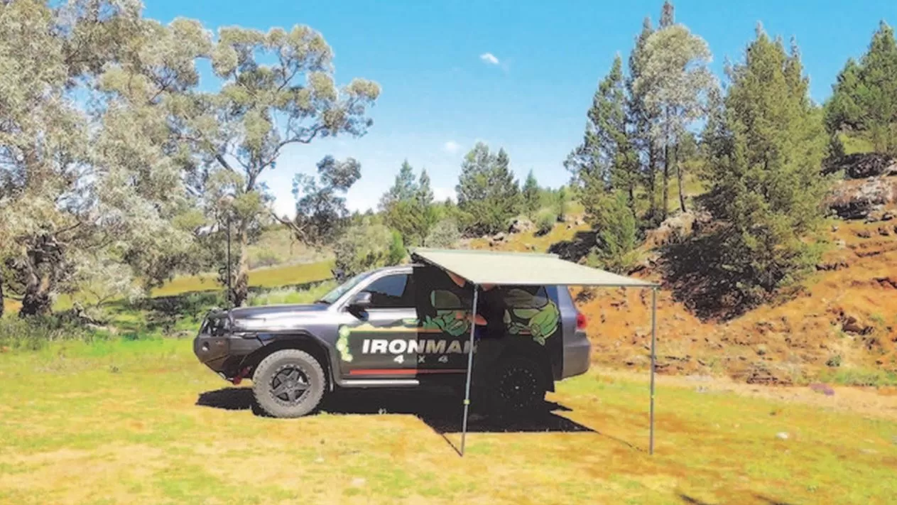 Ironman 4x4 Instant Awning With LED Lighting | Dimmer 1.4m (L) x 2m (Out) - IAWNING1.4MN