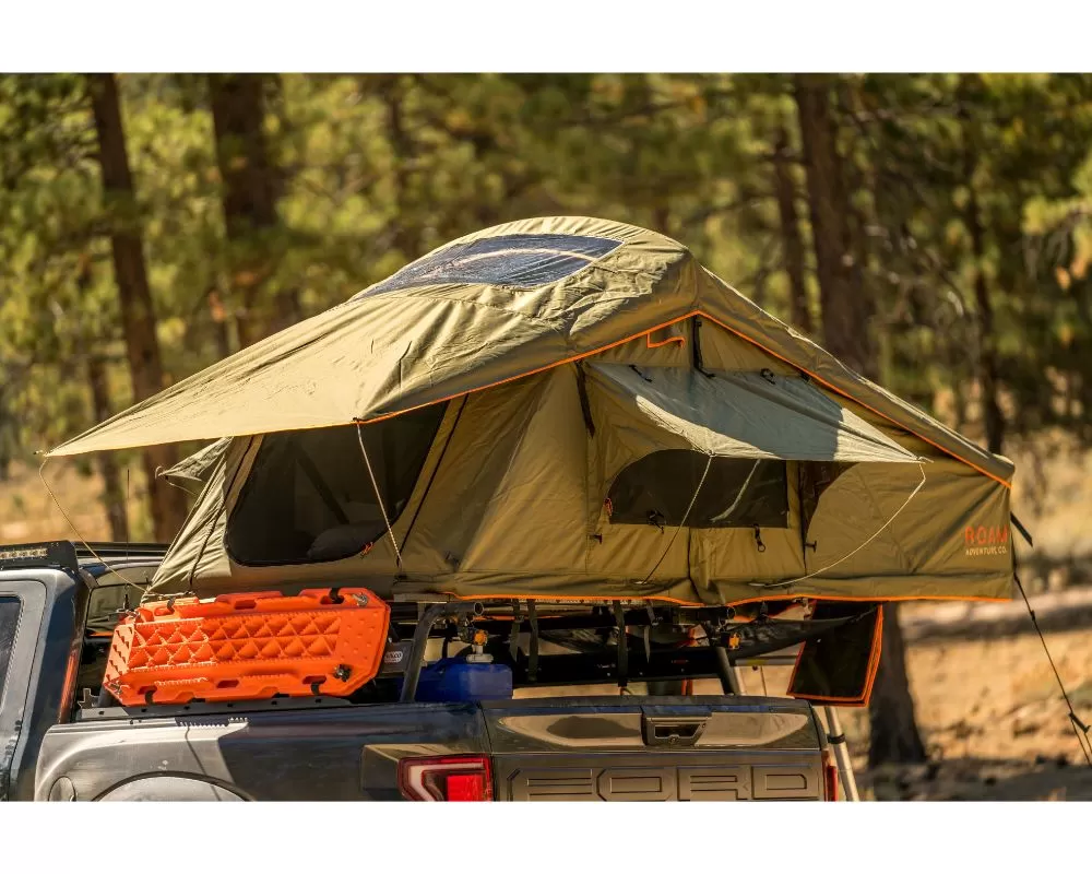 ROAM Adventure Co Vagabond Standard Forest Green/Hyper Orange Rooftop Tent - ROAM-RTT-VB-FO-NA