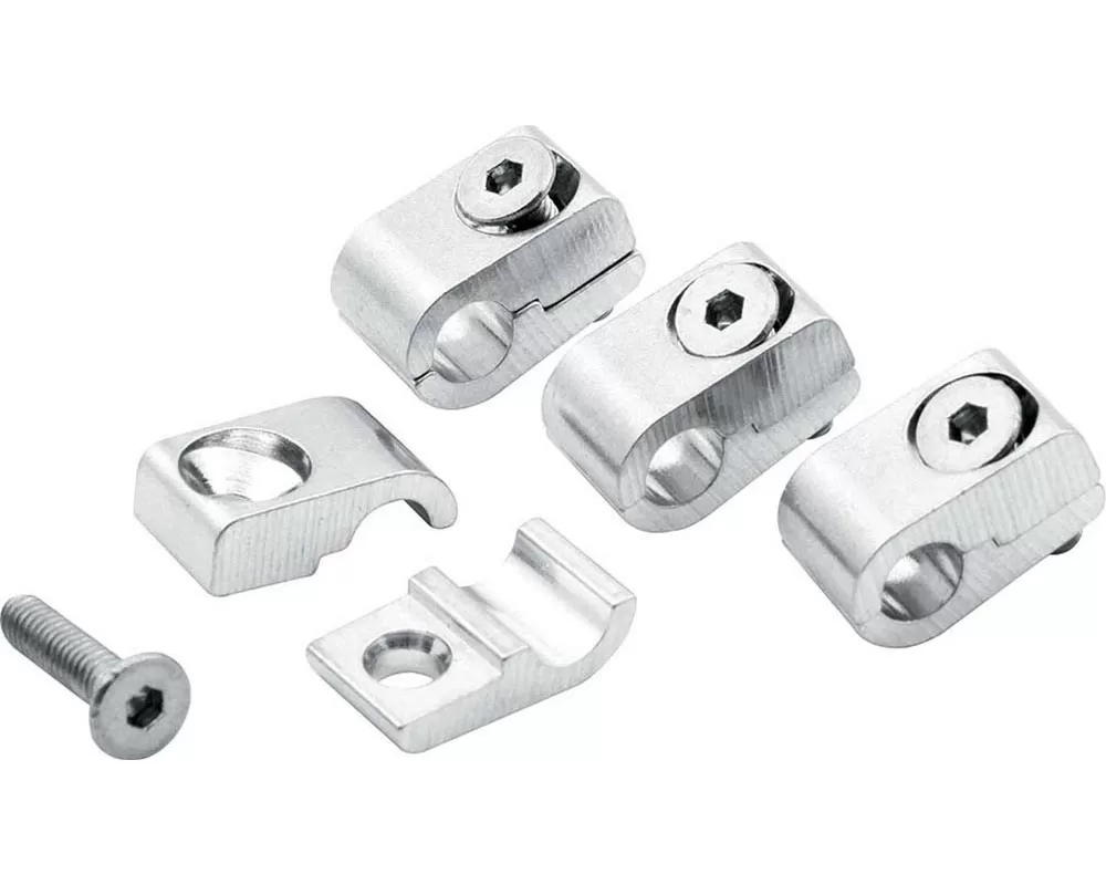 Allstar Performance 2pc Aluminum Line Clamps 1/4in 4pk ALL18321 - ALL18321