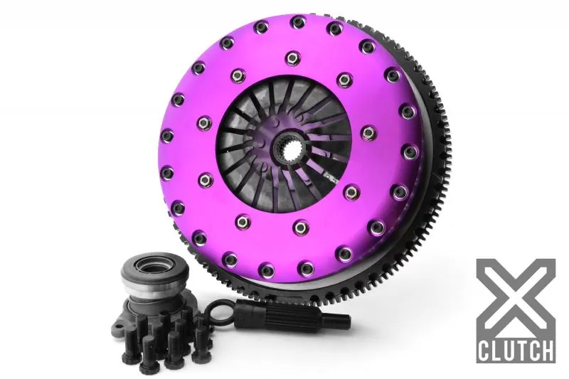 XClutch Clutch Kit with Chromoly Flywheel + HRB 9-Inch and Twin Carbon Blade Clutch Discs Volvo 2.5L 5-Cylinder - XKFD23648-2P