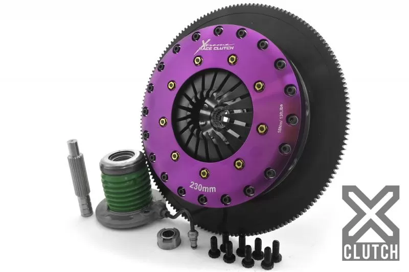 XClutch Clutch Kit with Chromoly Flywheel + HRB 9-Inch and Twin Carbon Blade Clutch Discs Ford 5.0L V8 - XKFD23655-2P