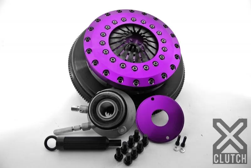 XClutch Clutch Kit with Chromoly Flywheel + HRB 9-Inch and Twin Carbon Blade Clutch Discs XKGM23633-2P - XKGM23633-2P