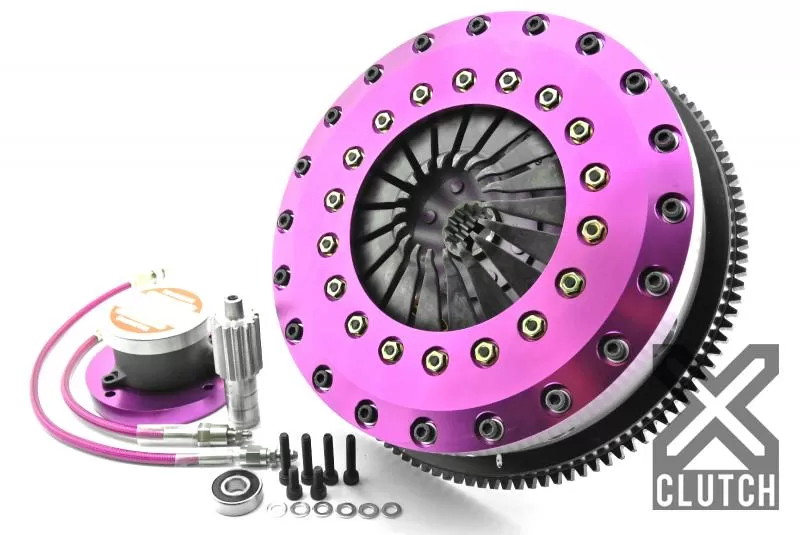 XClutch Clutch Kit with Chromoly Flywheel + HRB 9-Inch and Twin Carbon Blade Clutch Discs Toyota Supra 1993-1998 3.0L 6-Cylinder Manual - XKTY23682-2P