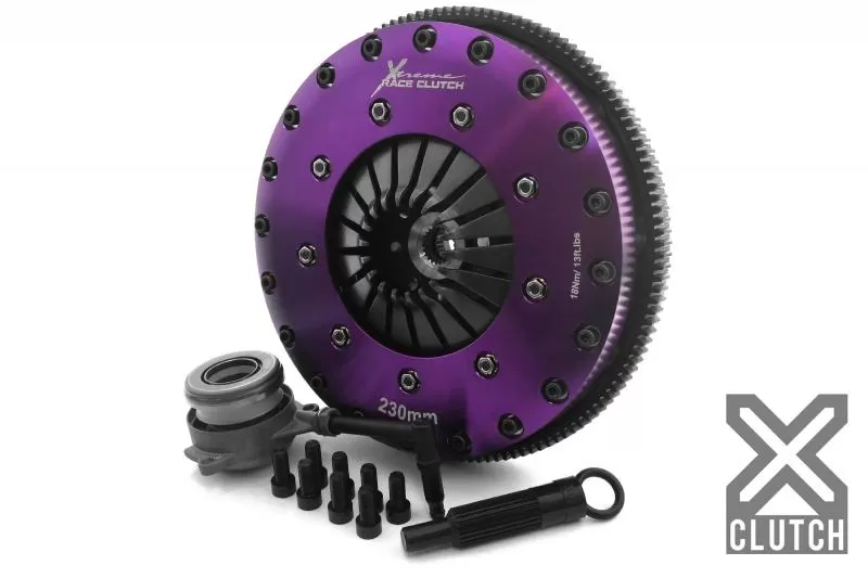 XClutch Clutch Kit with Chromoly Flywheel + HRB 9-Inch and Twin Carbon Blade Clutch Discs Volkswagen 2.0L 4-Cylinder - XKVW23698-2P