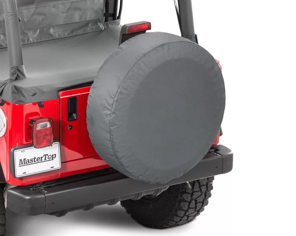MasterTop 28 Inch Black Denim Jeep Spare Tire Cover - 14602815