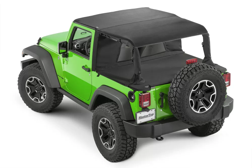 MasterTop Jeep JK Combo For Soft Top Equipped Cable Style Bimini Top For 2007-2009 Wrangler JK 2 Door w/s Header WindStopper Plus and Tonneau - 14810324