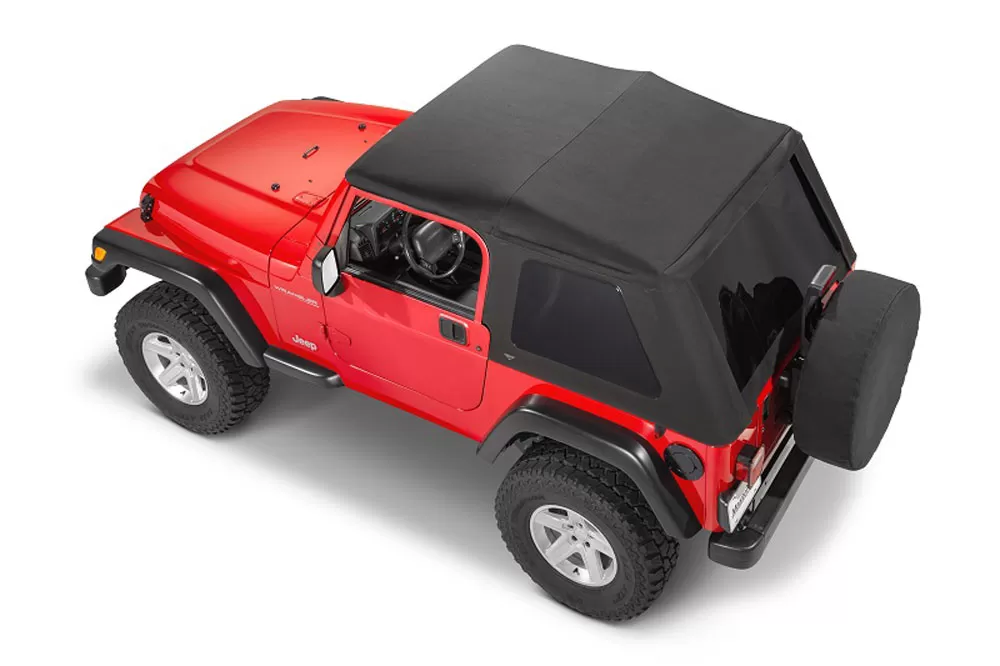MasterTop Black Diamond Fast Back Fabric Replacement Top No Doorskins Tinted Glass Jeep Wrangler 1997-2006 - 15701235