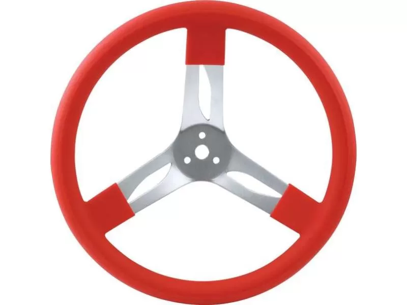 Quickcar Racing Products 15 inches Steering Wheel Alum Red - QRP68-0011