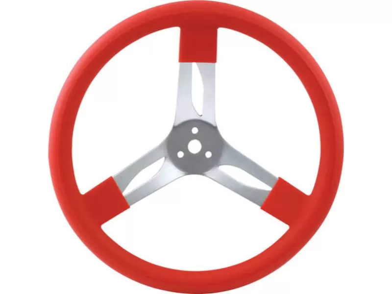 Quickcar Racing Products 17 inches Steering Wheel Alum Red - QRP68-0021