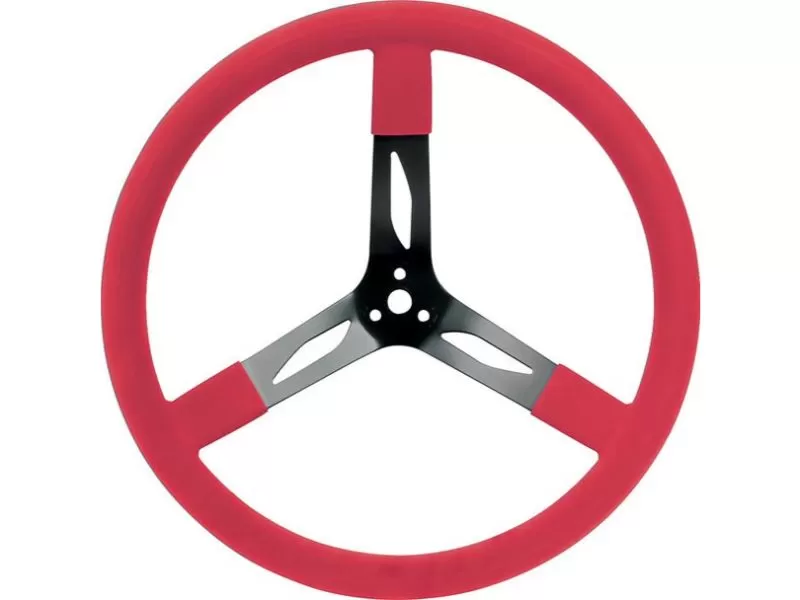 Quickcar Racing Products Red 17" Steel Steering Wheel - QRP68-0041